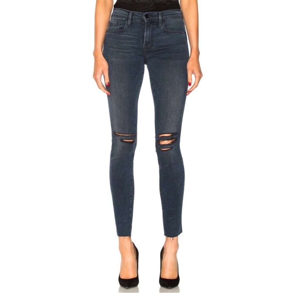 Frame Denim Women's Skinny Jeans - Dark Blue